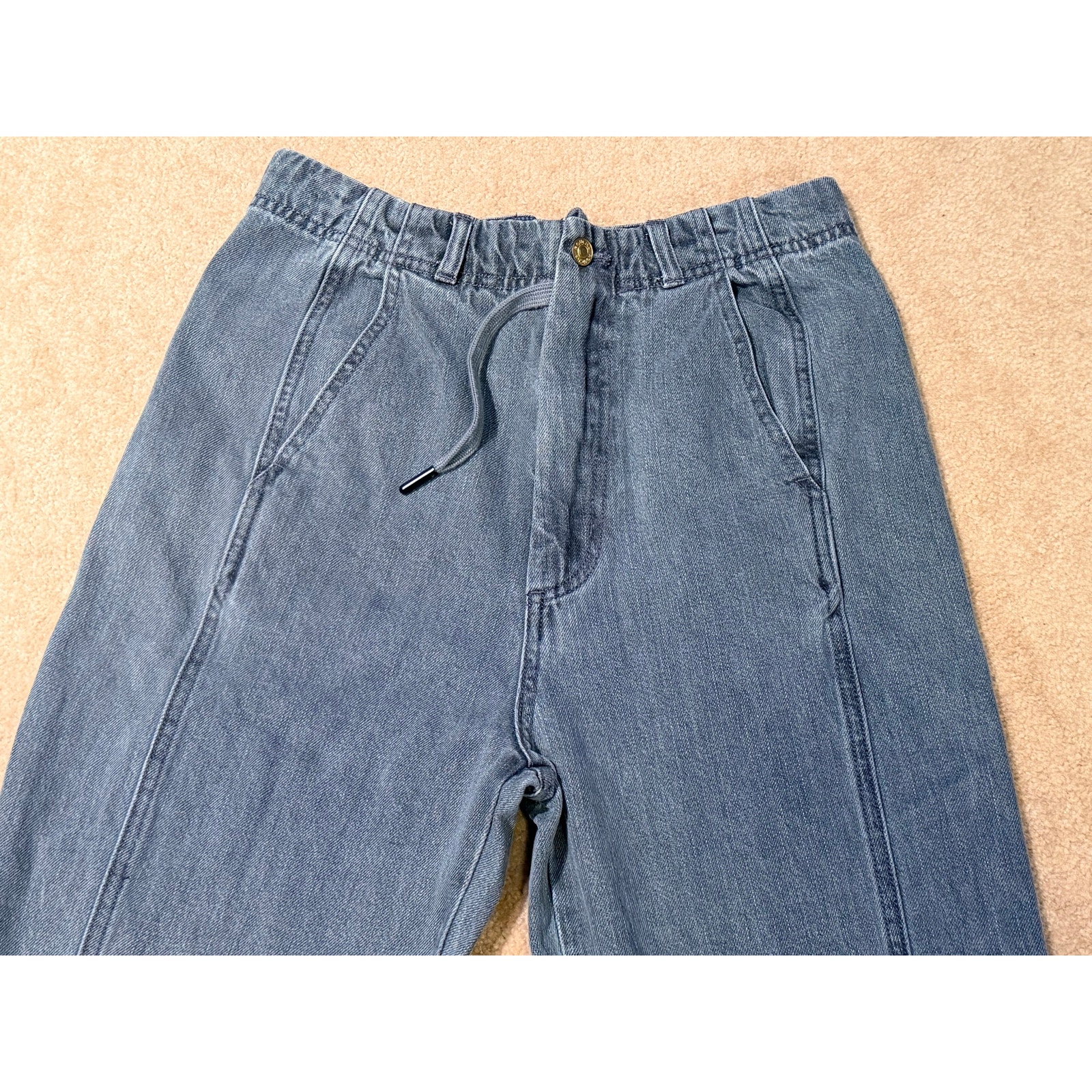 Roucha Delen Denim Pants Womens Vintage 100% Cotton Drawstring Waist Size Aa — image 4 of 8